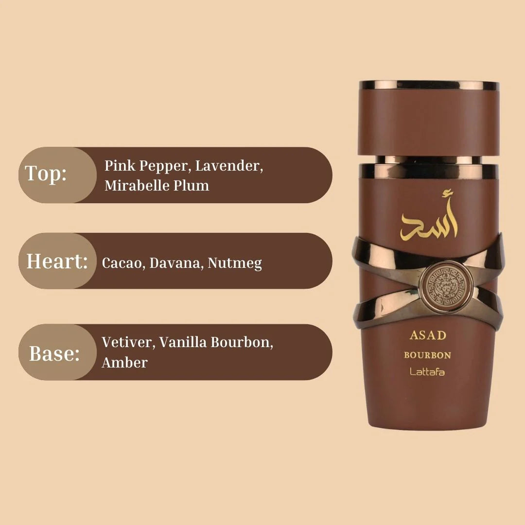 Perfume Lattafa Asad Bourbon EDP Masculino - 100m-eau de parfum