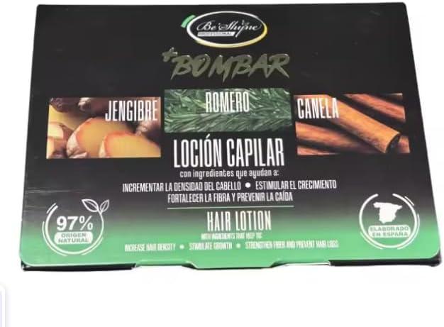 +Bombar Ampollas Tratamiento Intensivo capilar anti caida - Pack de 12 Ampollas - Estimula el Crecimiento - Fortalecedor Capilar - Prevención de la Caída - Incrementa Densidad del Cabello