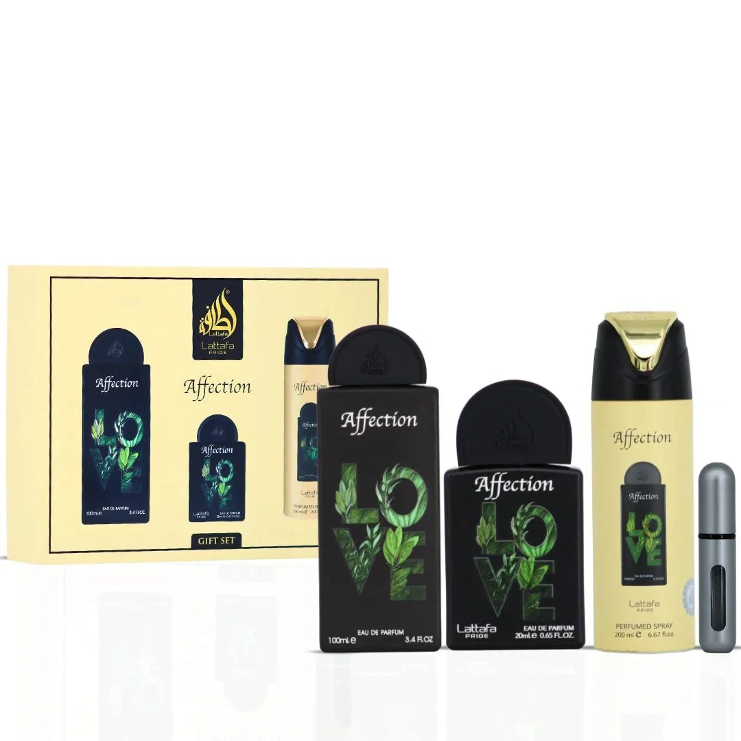 Gift set Lattafa Pride Affection EDP 100 ml + EDP 20 ml + Desodorante Spray 200 ml (unisex)