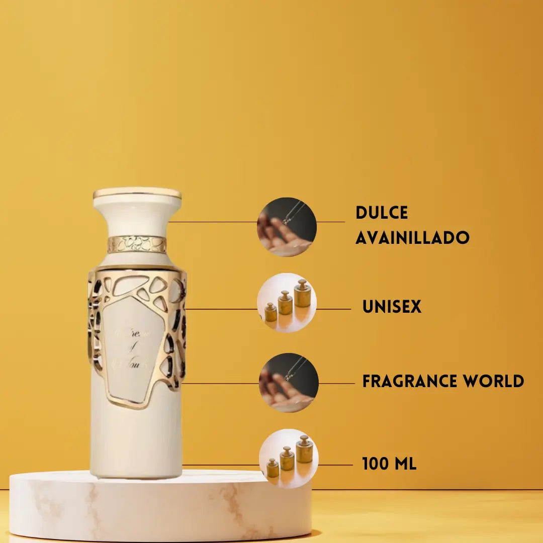 Fragrance World Crème of Clouds Eau de Parfum Unisex 100 ml – Perfume Gourmand Dulce con Vainilla, Crema y Caramelo