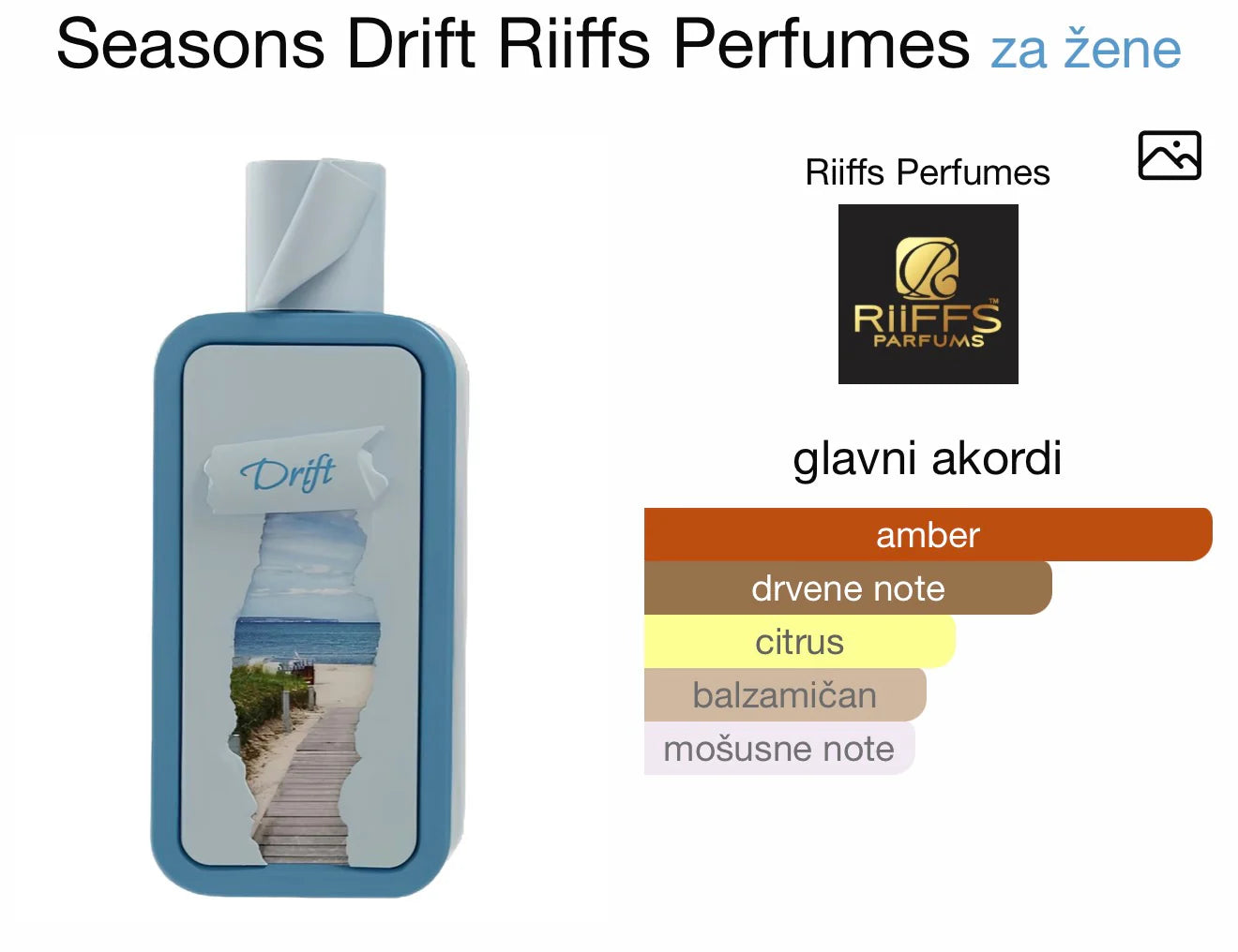 Riiffs Seasons Drift Eau de Parfum 100 ml mujer – Perfume Fresco Cítrico con Notas Marinas, Pimienta Rosa y Ámbar – Fragancia Elegante y Duradera
