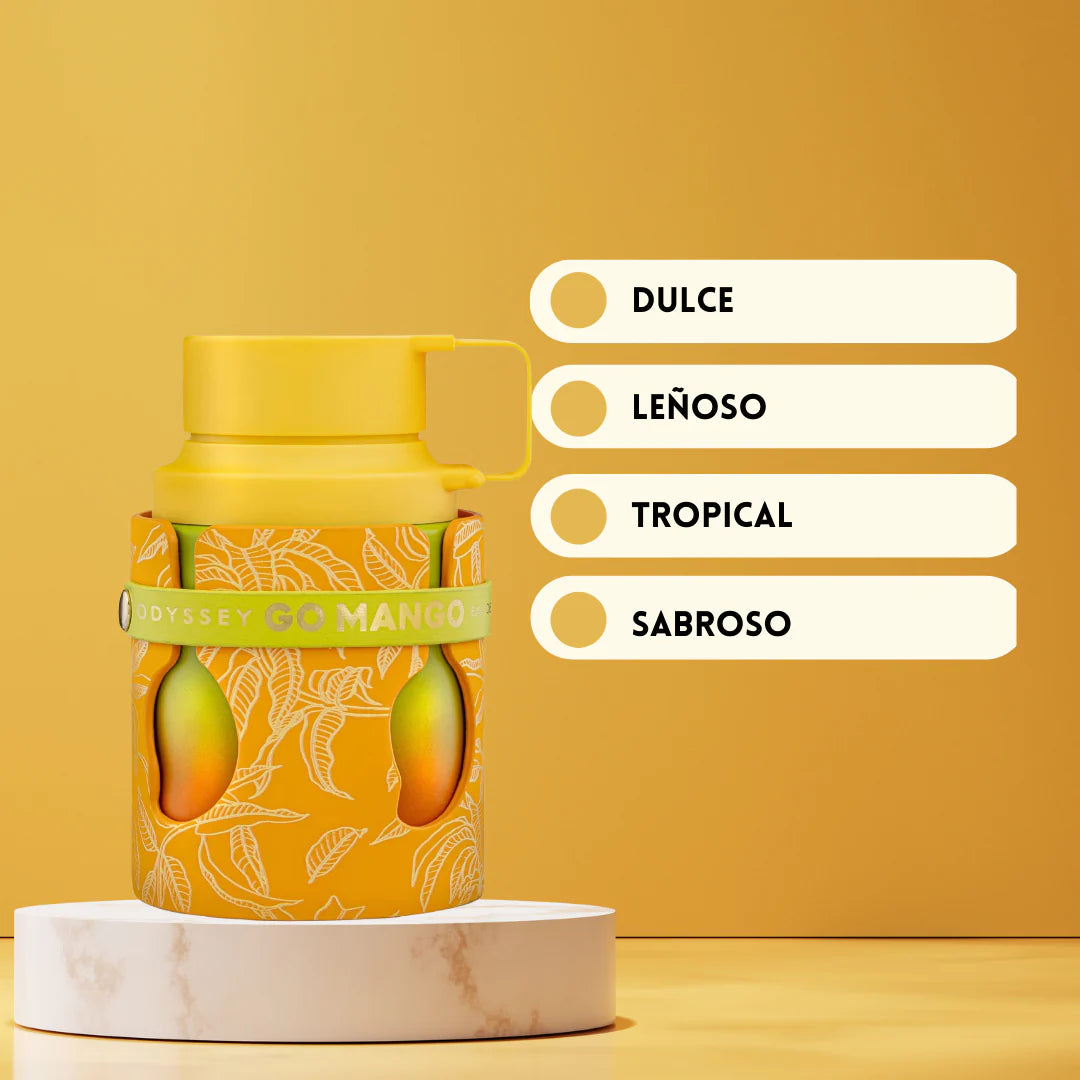 Armaf Odyssey Go Mango Eau de Parfum 100 ml – Perfume Unisex Tropical con Mango, Vainilla y Ámbar – Fragancia Dulce y Exótica de Larga Duración