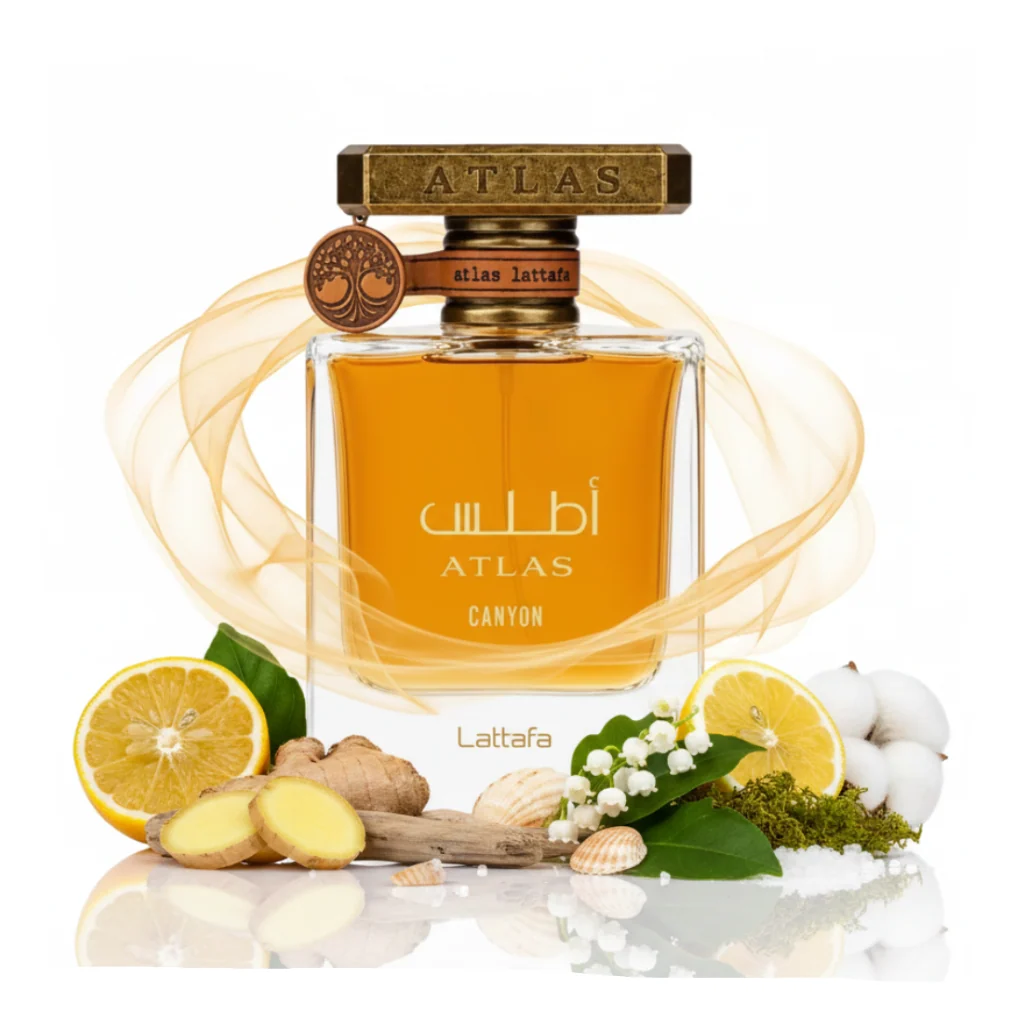 Lattafa Atlas Canyon Eau de Parfum 100 ml | Perfume Cítrico, Verde y Acuático unisex