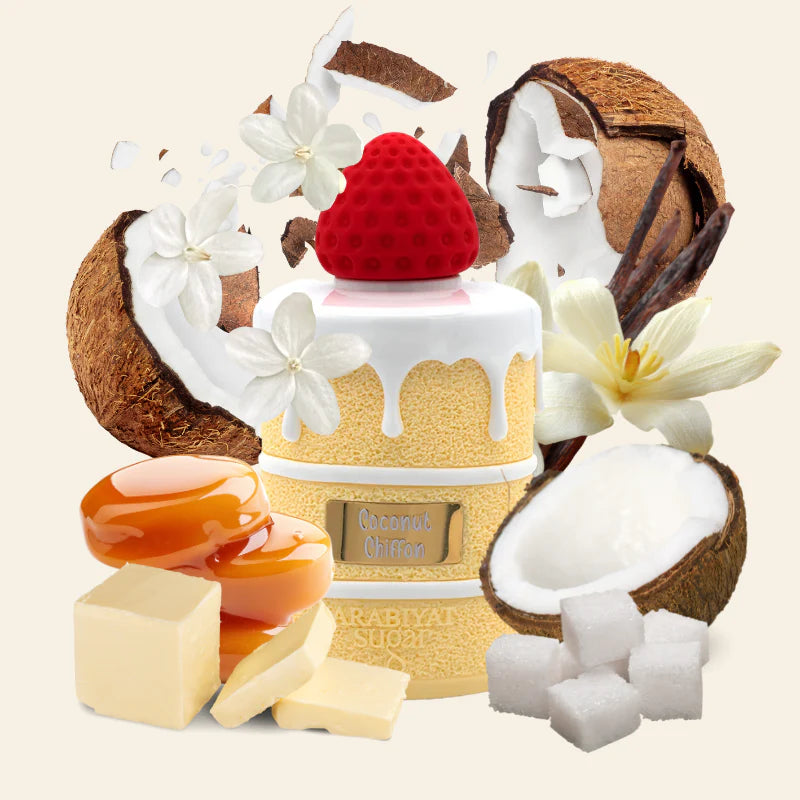 Arabiyat Sugar Coconut Chiffon Eau de Parfum Unisex 100ml – Crema de Coco Dulce y Gourmand