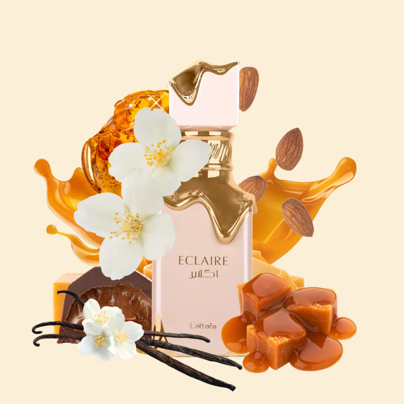 Lattafa Eclaire Eau de Parfum 100 ml – Perfume Dulce Avainillado Caramelo para Mujer