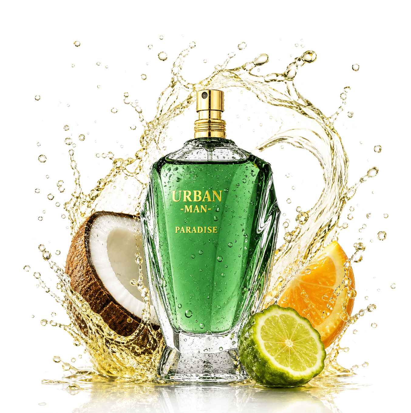 Fragrance World Urban Man Paradise Eau de Parfum 100 ml – Perfume Masculino Dulce Cítrico Tropical con Coco y Vainilla
