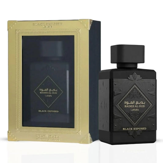 Lattafa Bade'e Al Oud Black Exposed Eau de Parfum | Perfume Ámbar, Amaderado Unisex