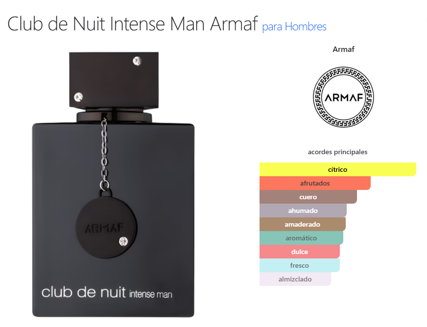 Club de Nuit Intense Man Armaf Eau de Parfum 100ml – Perfume Masculino Intenso, Elegante y de Larga Duración