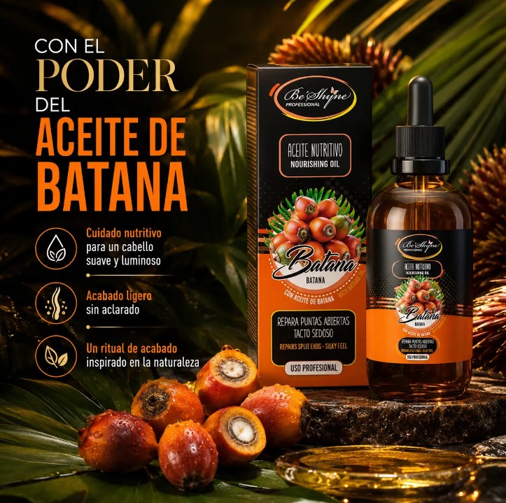 Be'Shyne – Aceite capilar nutritivo con batana para puntas secas 100 ml