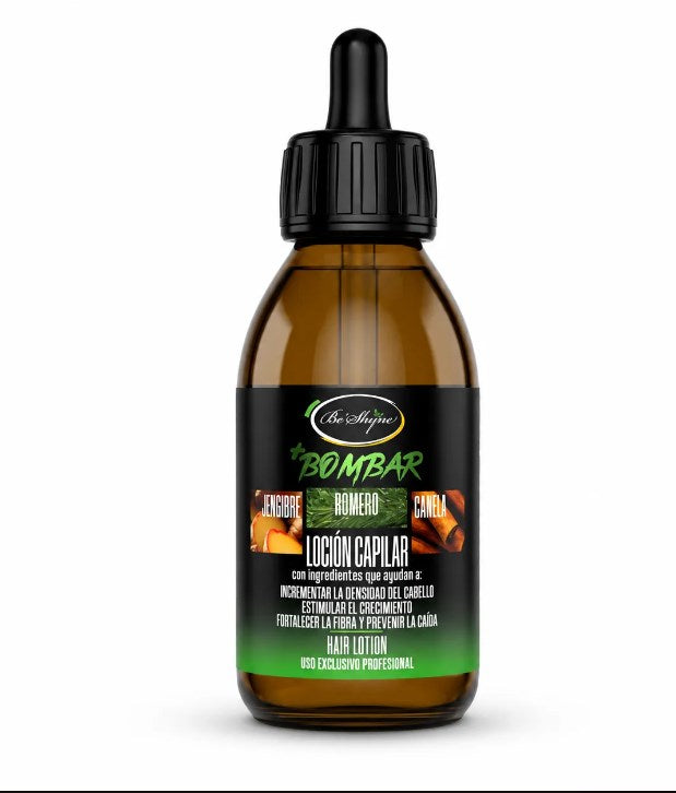 Be'Shyne +Bombar Loción Capilar anticaida Jengibre, Romero y Canela, 125 ml