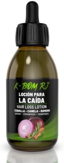 Loción Anticaída Cabello Hombre y Mujer  – k-bom - Tratamiento capilar para el Cabello con Romero, Canela y Cebolla