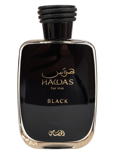 Rasasi Hawas Black Eau de Parfum 100 ml – Perfume masculino Amaderado Cítrico Intenso con Pachuli para Hombre