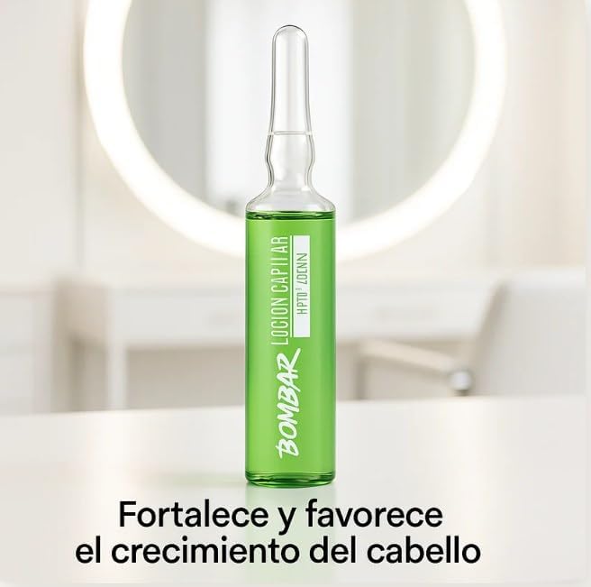 +Bombar Ampollas Tratamiento Intensivo capilar anti caida - Pack de 12 Ampollas - Estimula el Crecimiento - Fortalecedor Capilar - Prevención de la Caída - Incrementa Densidad del Cabello