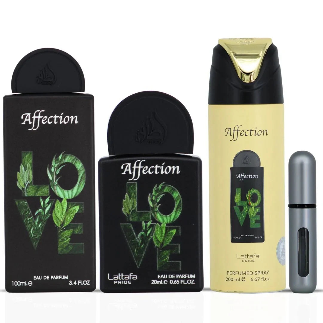 Gift set Lattafa Pride Affection EDP 100 ml + EDP 20 ml + Desodorante Spray 200 ml (unisex)