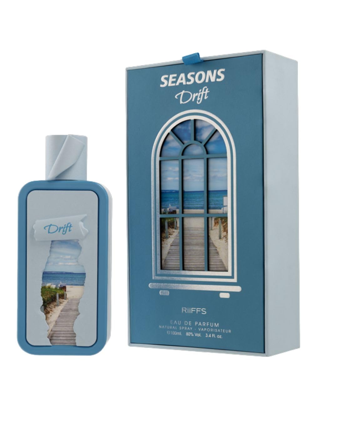 Riiffs Seasons Drift Eau de Parfum 100 ml mujer – Perfume Fresco Cítrico con Notas Marinas, Pimienta Rosa y Ámbar – Fragancia Elegante y Duradera