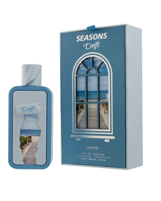 Riiffs Seasons Drift Eau de Parfum 100 ml mujer – Perfume Fresco Cítrico con Notas Marinas, Pimienta Rosa y Ámbar – Fragancia Elegante y Duradera