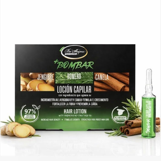+Bombar Ampollas Tratamiento Intensivo capilar anti caida - Pack de 12 Ampollas - Estimula el Crecimiento - Fortalecedor Capilar - Prevención de la Caída - Incrementa Densidad del Cabello