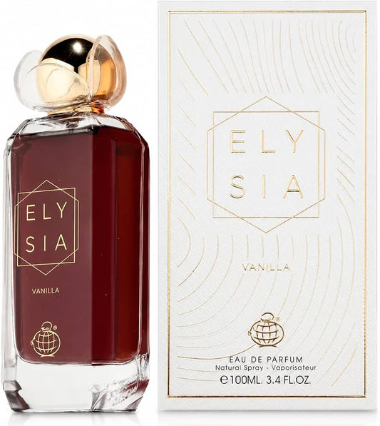 Fragrance World Elysia Vanilla Eau de Parfum 100 ml | Perfume Femenino Avainillado, Dulce y Ambarado