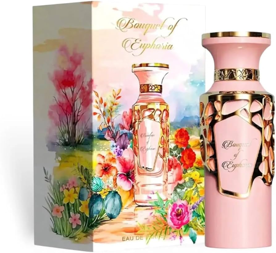 Fragrance World Bouquet of Euphoria Eau de Parfum Mujer 100 ml – Perfume Floral Dulce con Frutas, Jazmín y Vainilla – Fragancia Femenina Elegante y Duradera