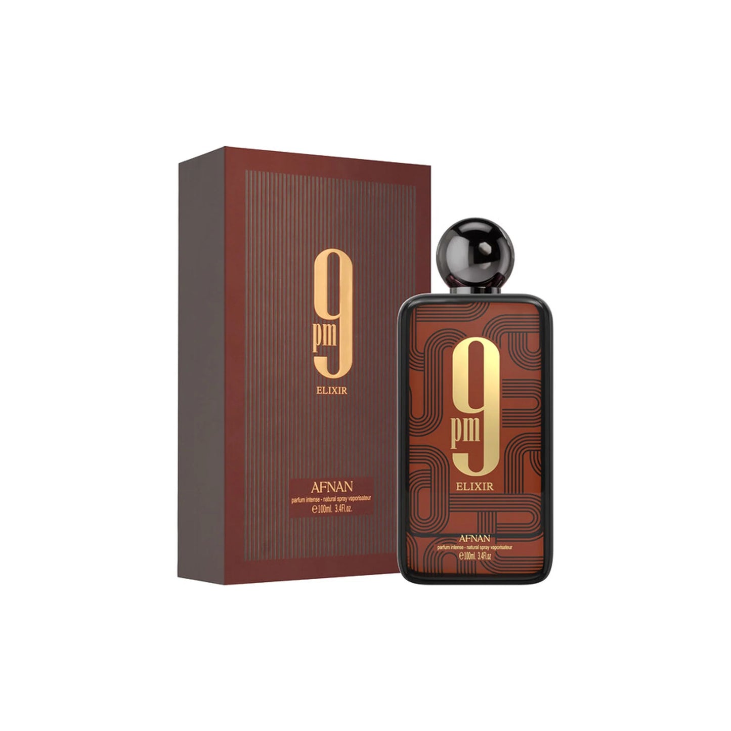 Afnan 9PM Elixir Eau de Parfum 100 ml – Perfume masculino Dulce Especiado Vainilla Patchouli Hombre