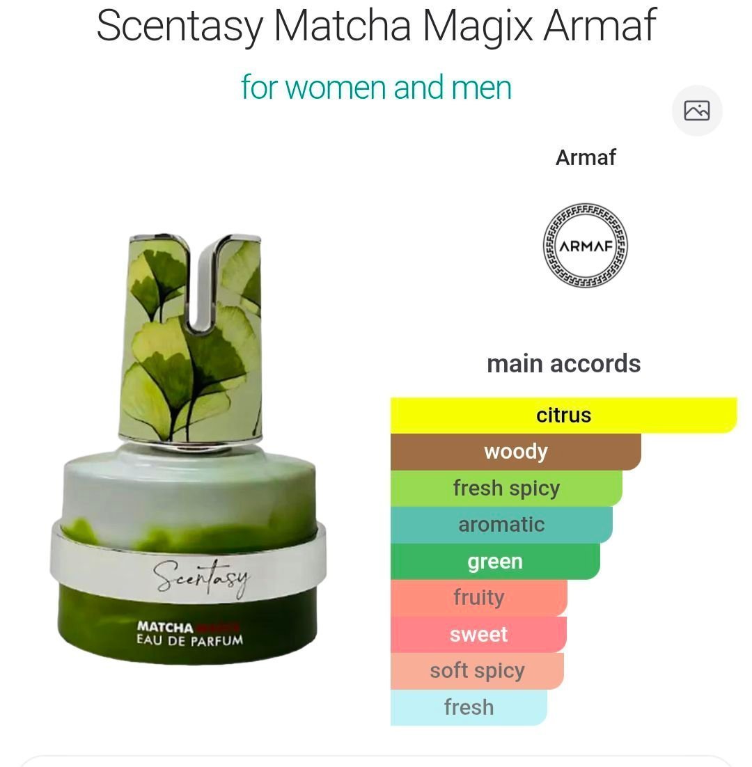 Armaf Scentasy Matcha Magix Eau de Parfum 100 ml Unisex – Perfume Fresco Cítrico Verde con Té, Bergamota y Maderas – Fragancia Moderna