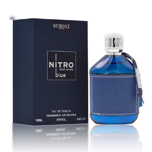 Dumont Nitro Blue Eau de Parfum 100 ml Hombre – Perfume masculino Dulce Especiado con Ámbar, Canela y Notas Amaderadas
