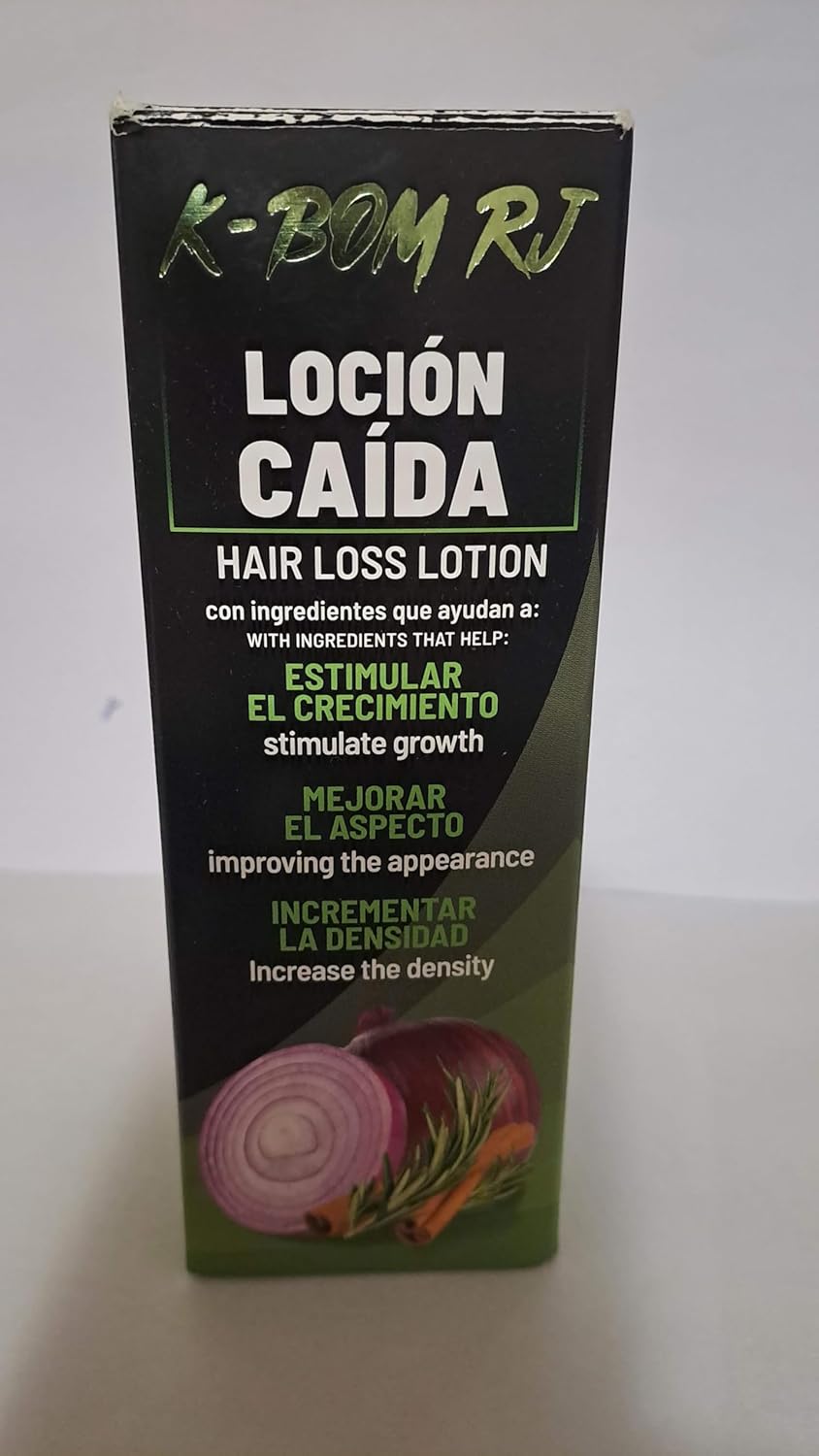 Loción Anticaída Cabello Hombre y Mujer  – k-bom - Tratamiento capilar para el Cabello con Romero, Canela y Cebolla