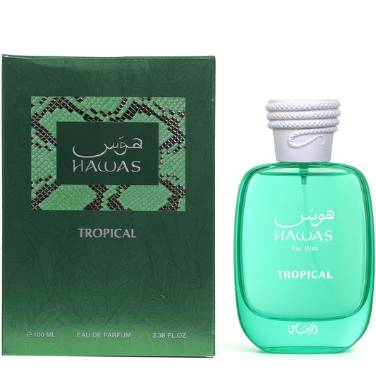 Rasasi Hawas Tropical Eau de Parfum 100 ml Masculino – Perfume Dulce Tropical con Coco, Notas Afutadas y Amaderadas