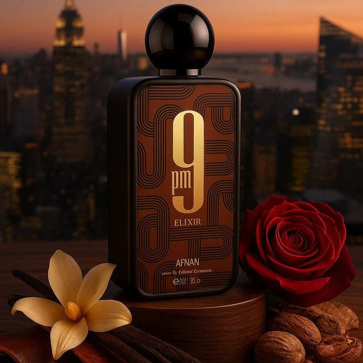 Afnan 9PM Elixir Eau de Parfum 100 ml – Perfume masculino Dulce Especiado Vainilla Patchouli Hombre