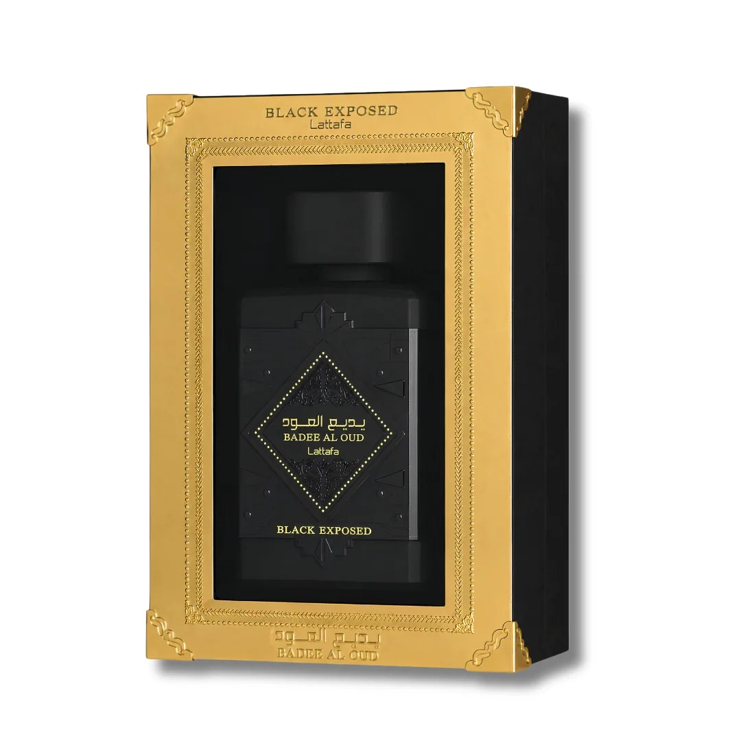 Lattafa Bade'e Al Oud Black Exposed Eau de Parfum | Perfume Ámbar, Amaderado Unisex
