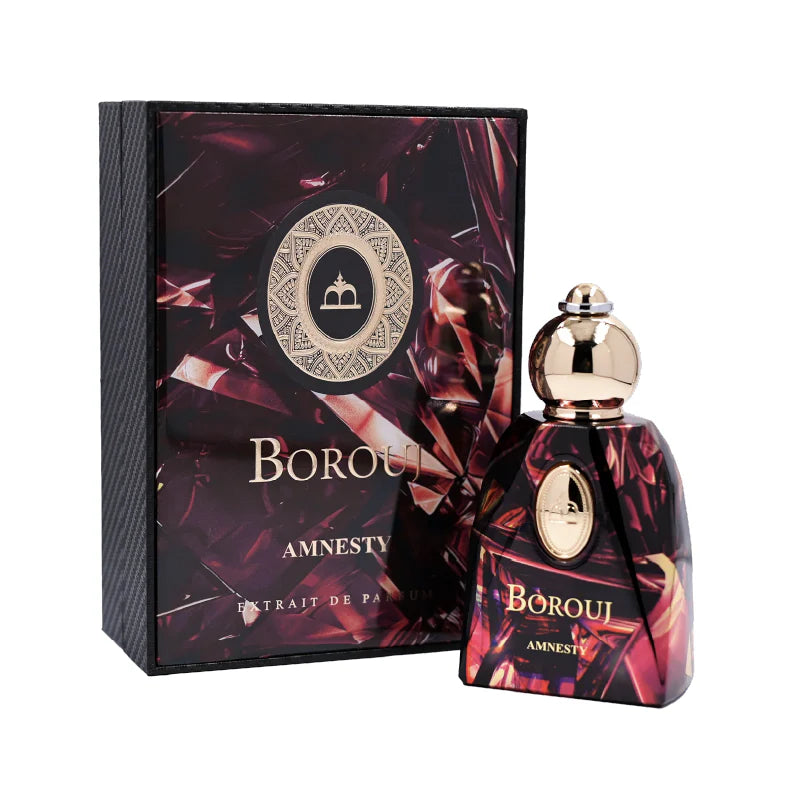 Borouj Amnesty Eau de Parfum 100 ml – Perfume Afrutado Dulce Floral con Rosas y Ámbar Unisex