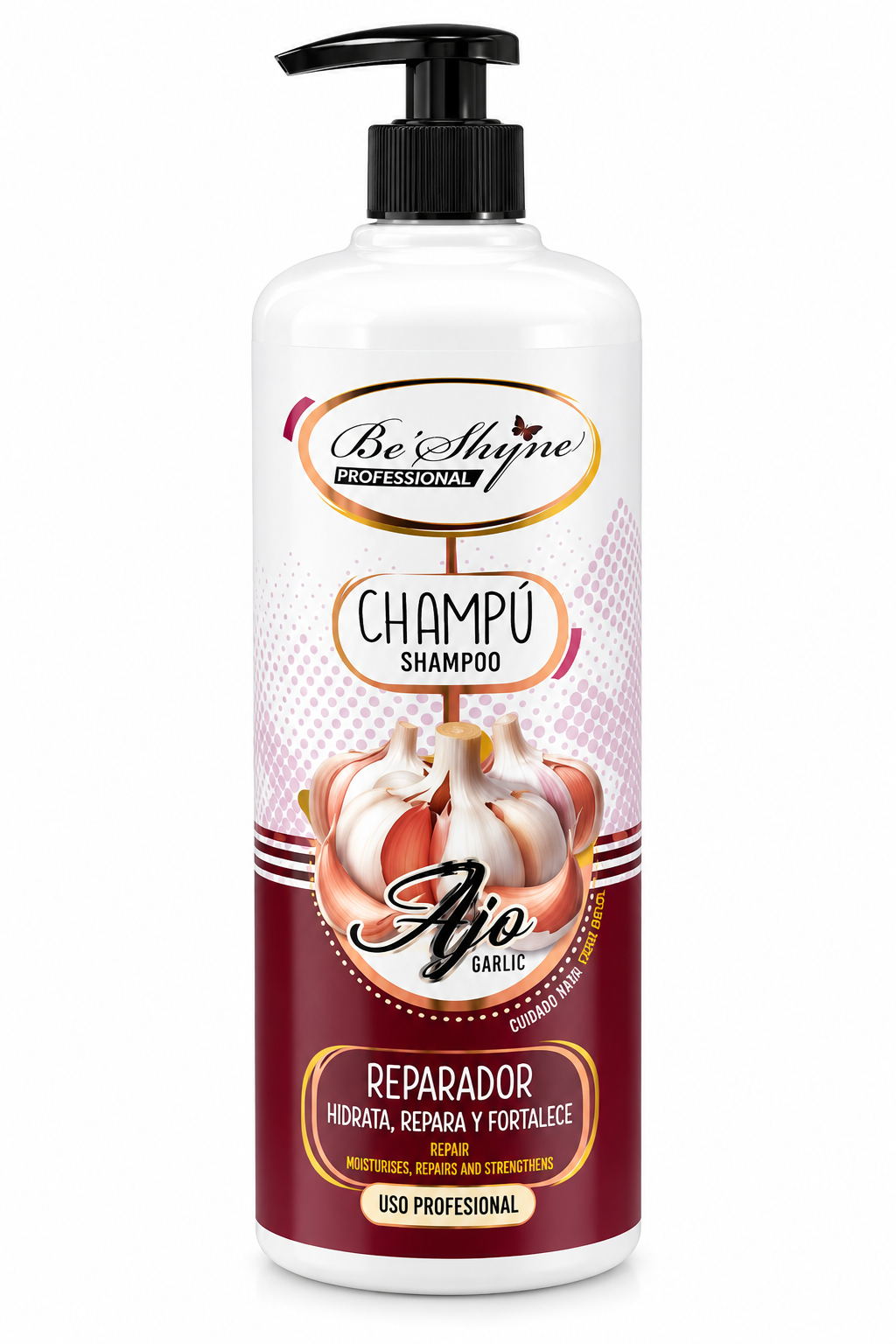 Champú de Ajo Be’Shyne Professional – Hidratación, Reparación y Fuerza Capilar
