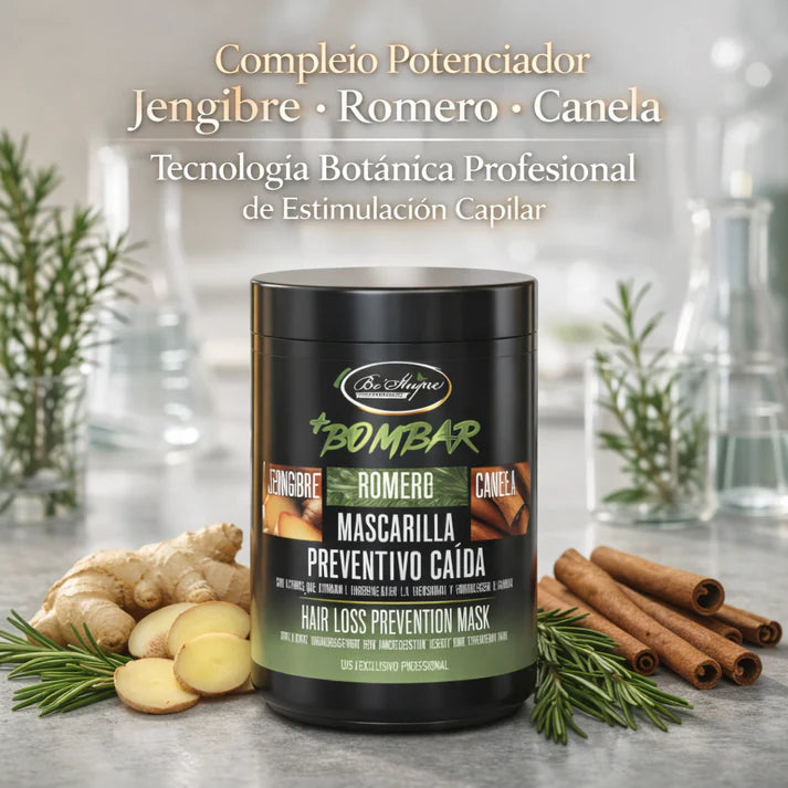 Be’Shyne - Mascarilla Bombar con Romero y Jengibre para Cabello con Caída 1L