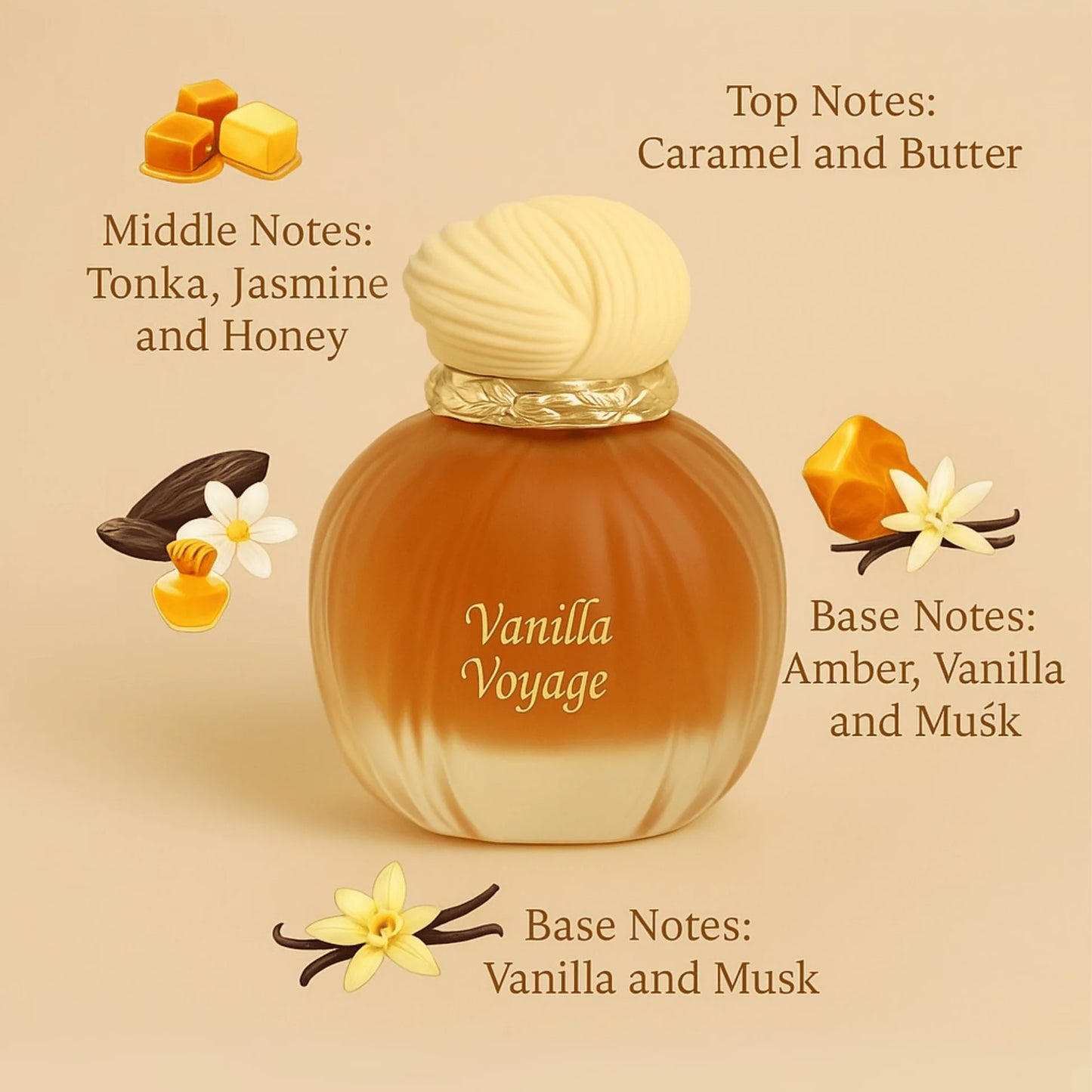 Maison Asrar Vanilla Voyage Eau de Parfum 100 ml – Perfume Dulce Gourmand con Vainilla Cremosa, Notas Dulces y Ámbar – Fragancia unisex