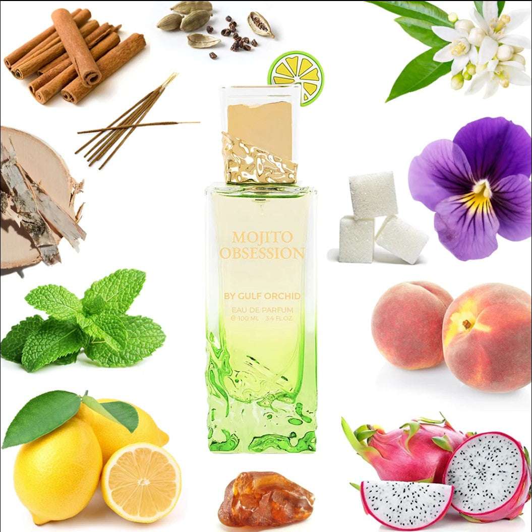Gulf Orchid Mojito Obsession Eau de Parfum 100 ml – Perfume Unisex Aromático Cítrico con Menta y Ámbar