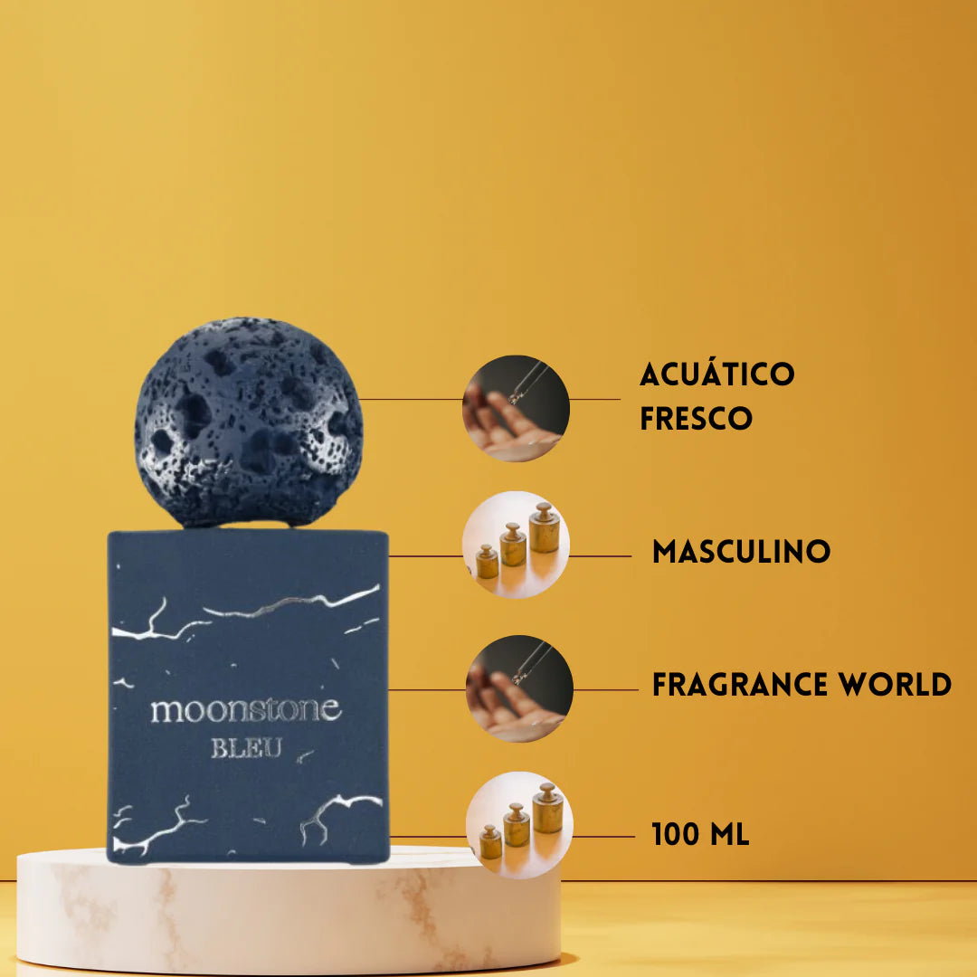 French Avenue Moonstone Bleu Eau de Parfum 100 ml – Perfume Unisex Oriental Amaderado con Lavanda, Cuero y Vainilla – Fragancia Elegante y Sofisticada