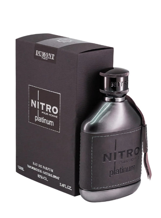 Dumont Nitro Platinum Eau de Parfum 100 ml | Perfume Masculino Amaderado, Afrutado, Dulce y Avainillado
