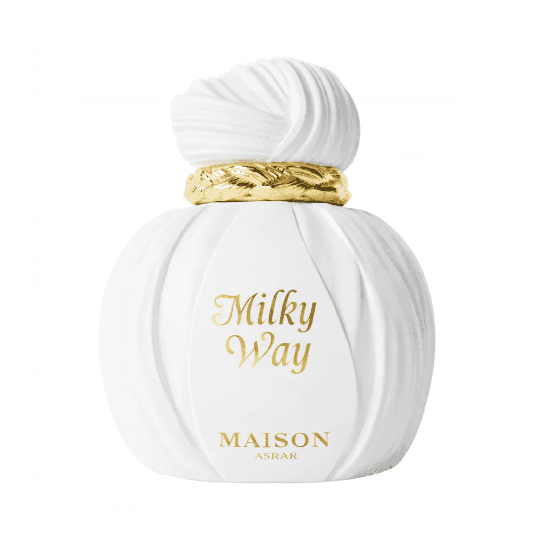Maison Asrar Milky Way Eau de Parfum 100 ml – Perfume Dulce Gourmand con Leche, Vainilla y Notas Cremosas – Fragancia Suave, Elegante para mujer