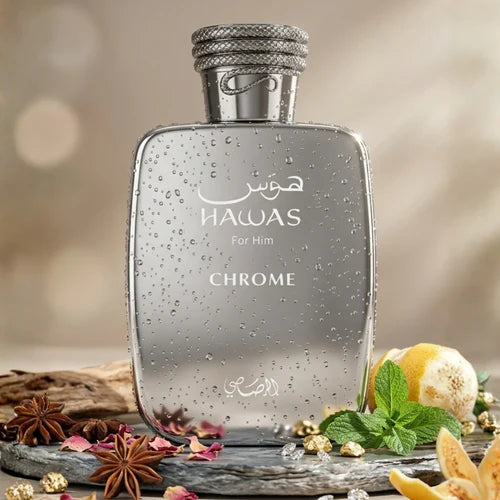 Rasasi Hawas Chrome Eau de Parfum 100 ml – Perfume masculino Frutal Ámbar