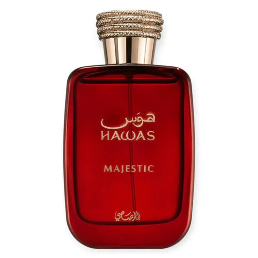 Hawas Majestic Rasasi Eau de Parfum 100 ml | Perfume Unisex Ámbar, Dulce y Amaderado