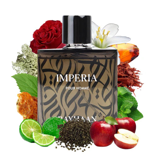 Rayhaan Imperia Pour Homme Eau de Parfum 100 ml Hombre – Perfume masculino Cítrico Amaderado con Bergamota, Manzana, Sándalo y Ámbar
