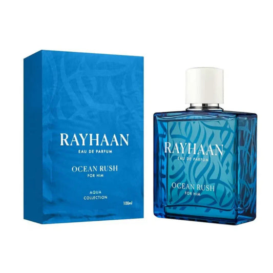 Rayhaan Ocean Rush Eau de Parfum 100 ml – Perfume Masculino Fresco Acuático Aromático