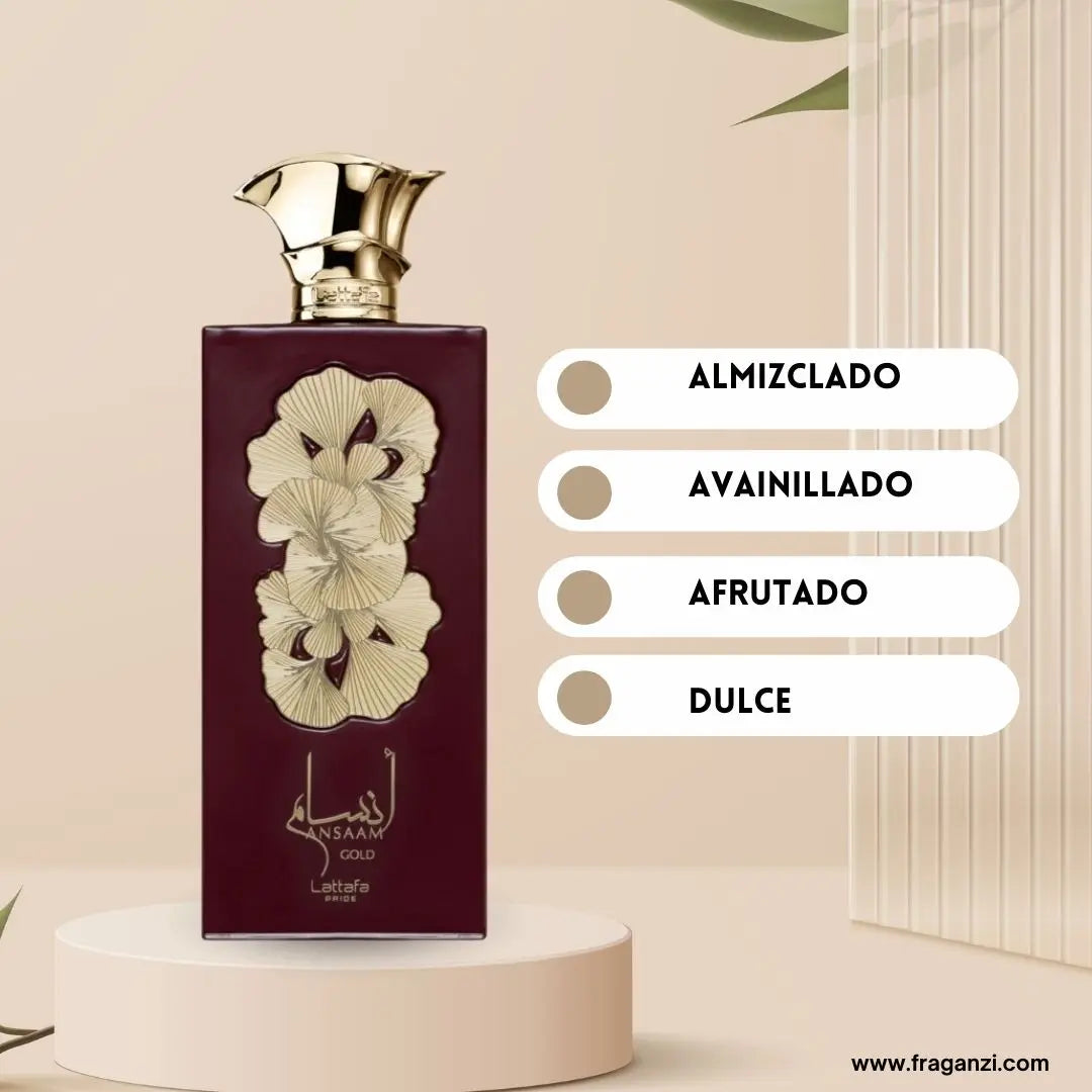 Lattafa Perfumes Ansaam Gold Eau de Parfum 100 ml – Perfume para Mujer Dulce Afrutado Avainillado