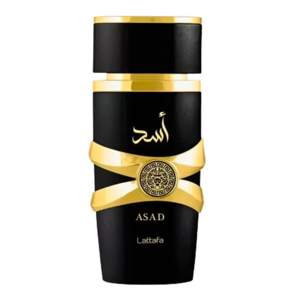 Lattafa Asad Eau de Parfum 100 ml – Perfume Árabe Masculino Intenso con Vainilla, Especias y Ámbar – Fragancia Elegante y de Larga Duración