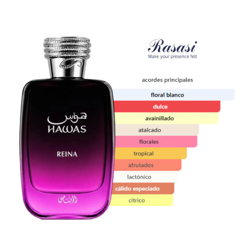 Rasasi Hawas Reina Eau de Parfum 100 ml | Perfume Unisex Floral Dulce