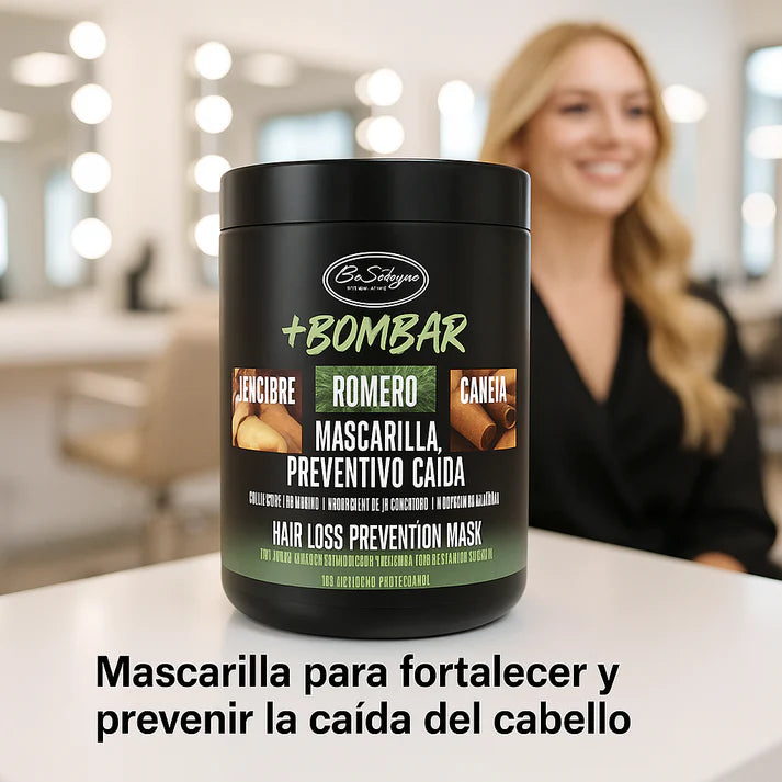 Be’Shyne - Mascarilla Bombar con Romero y Jengibre para Cabello con Caída 1L