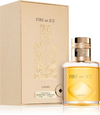Lattafa Fire On Ice Eau de Parfum 110 ml – Perfume Unisex Amaderado Dulce y Especiado