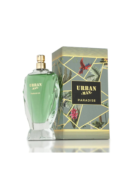 Fragrance World Urban Man Paradise Eau de Parfum 100 ml – Perfume Masculino Dulce Cítrico Tropical con Coco y Vainilla