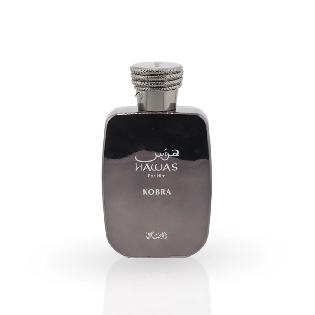 Rasasi Hawas Kobra Eau de Parfum 100 ml masculino – Perfume Ambarado Amaderado con Almizcle y Canela – Fragancia Intensa, Elegante y de Larga Duración