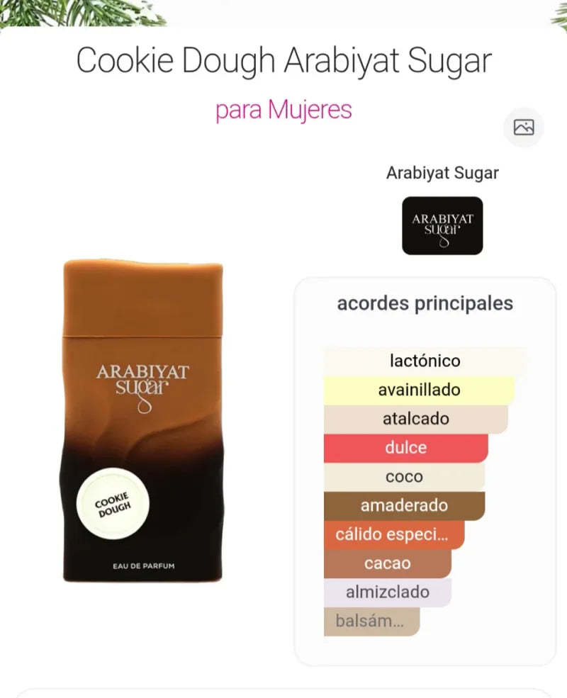 Arabiyat Sugar Cookie Dough Eau de Parfum 100 ml – Perfume Dulce Gourmand Avainillado para Mujer